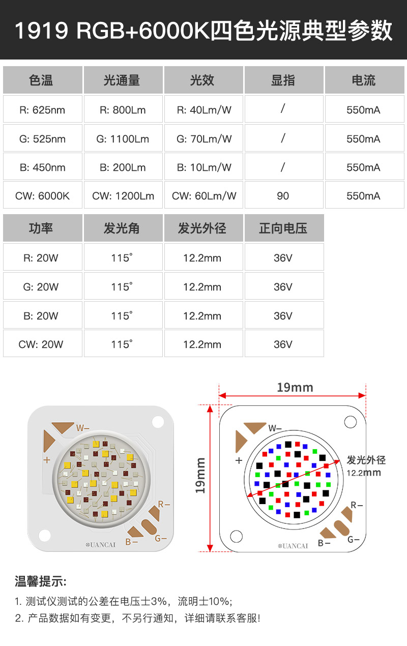 1919基板  RGB+6000K COB光源(图3)